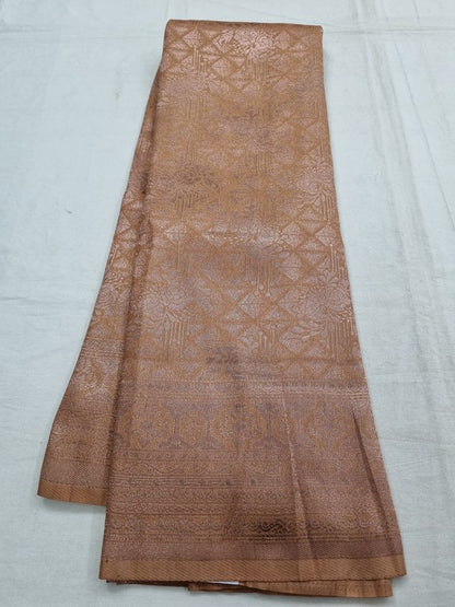 Gold And Brown Kanchipuram Pure Silk Saree With Woven – Kanchipuram Lakshaya Silks