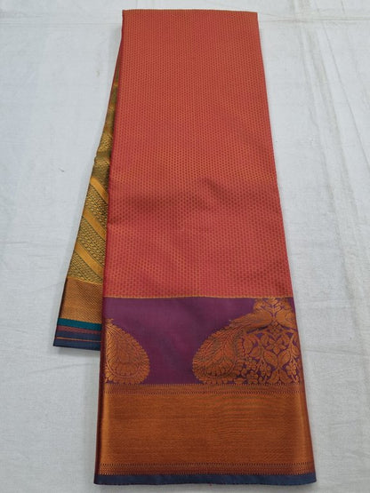Kanchipuram Pure Silk Saree Maroon And Pink – Kanchipuram Lakshaya Silks
