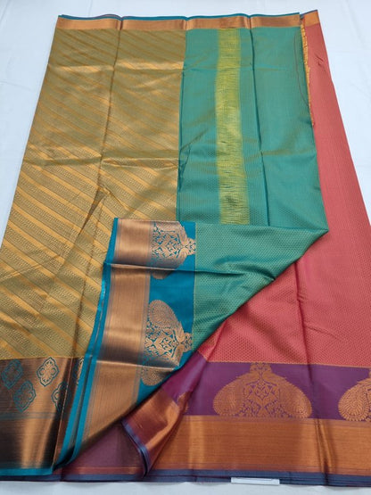 Kanchipuram Pure Silk Saree Maroon And Pink – Kanchipuram Lakshaya Silks