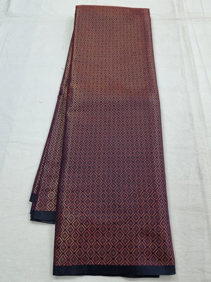 Maroon And Black Kanchipuram Pure Silk Sarees – Kanchipuram Lakshaya Silks