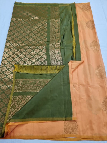 Orange And Orange Kanchipuram Pure Silk Sarees – Kanchipuram Lakshaya Silks