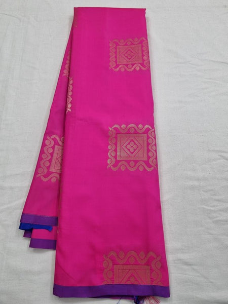 Pink And Blue Kanchipuram Pure Silk Saree With Rich Pallu 270