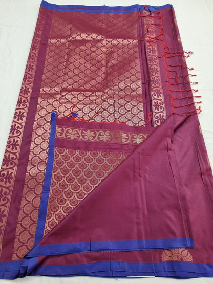 Maroon And Blue Kanchipuram Pure Silk Sarees – Kanchipuram Lakshaya Silks