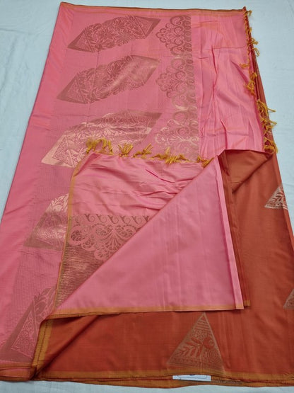 Orange And Maroon Kanchipuram Pure Silk Saree 294 – Kanchipuram Lakshaya Silks