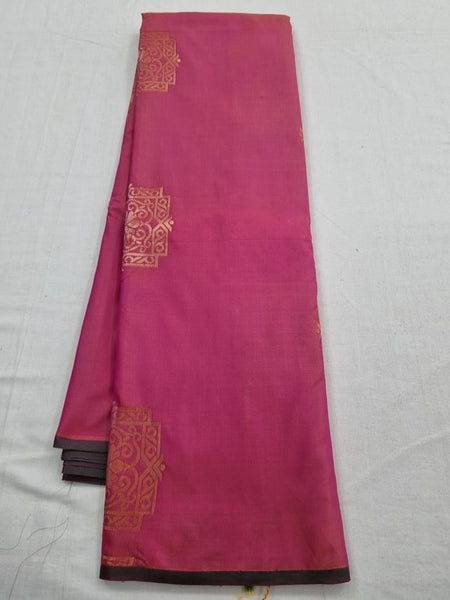 Maroon And Cream Kanchipuram Pure Silk Saree With Diamond Pattern