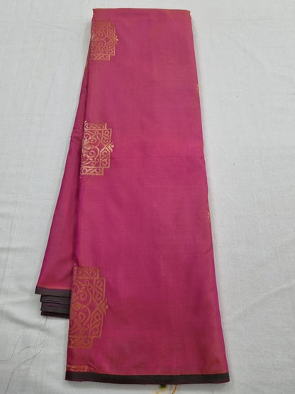Maroon And Cream Kanchipuram Pure Silk Saree With Diamond Pattern – Kanchipuram Lakshaya Silks