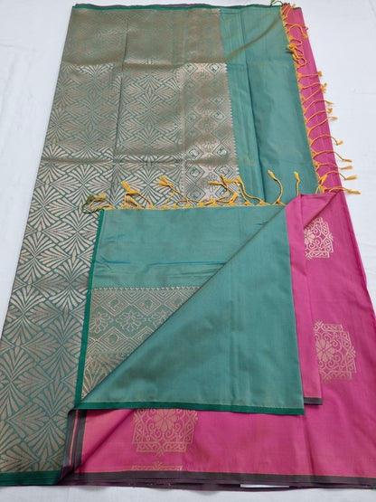 Maroon And Cream Kanchipuram Pure Silk Saree With Diamond Pattern – Kanchipuram Lakshaya Silks