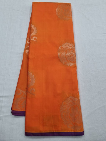 Orange And Maroon Kanchipuram Pure Silk Sarees