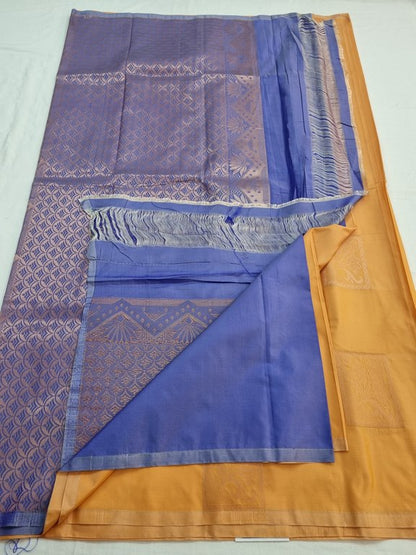 Red And Mustard Kanchipuram Pure Silk Sarees – Kanchipuram Lakshaya Silks