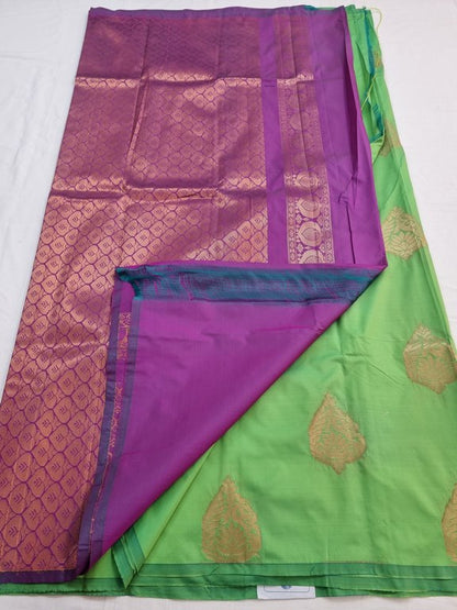 Lime Green And Purple Kanchipuram Pure Silk Sarees – Kanchipuram Lakshaya Silks