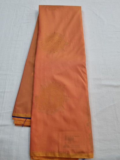 Orange And Maroon Kanchipuram Pure Silk Saree With Paisley Motif – Kanchipuram Lakshaya Silks