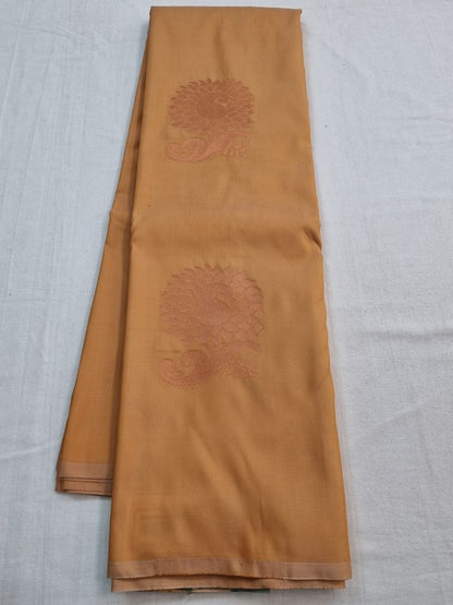 Mustard Orange And Green Kanchipuram Pure Silk Sarees – Kanchipuram Lakshaya Silks