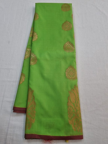 Yellow And Green Kanchipuram Pure Silk Saree With Traditional Motif – Kanchipuram Lakshaya Silks