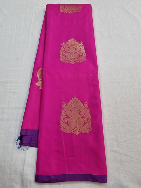 Pink And Purple Kanchipuram Pure Silk Sarees