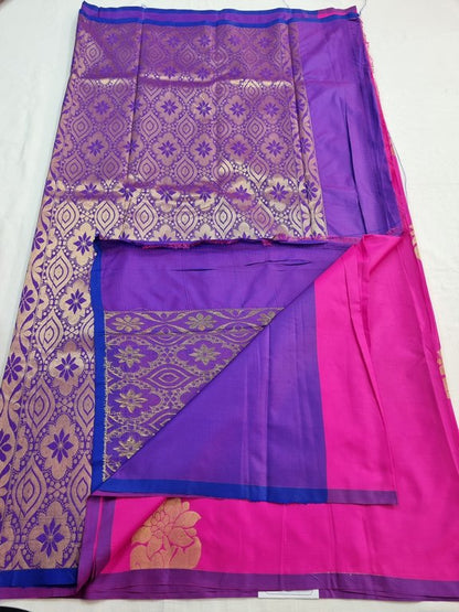 Pink And Purple Kanchipuram Pure Silk Sarees – Kanchipuram Lakshaya Silks