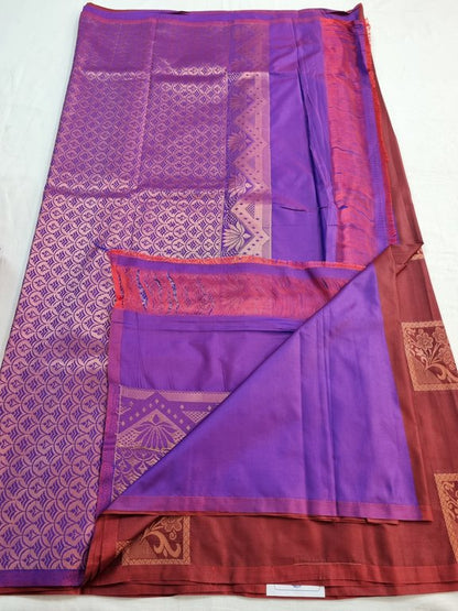 Maroon And Orange Kanchipuram Pure Silk Sarees – Kanchipuram Lakshaya Silks