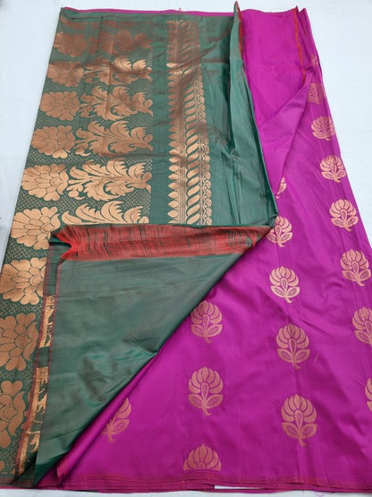 Pink And Purple Kanchipuram Pure Silk Sarees – Kanchipuram Lakshaya Silks