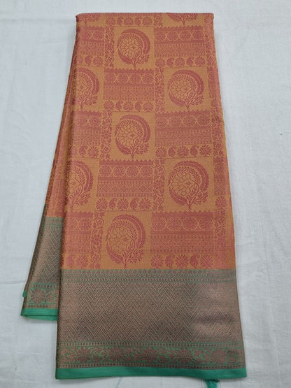 Mustard And Teal Kanchipuram Pure Silk Sarees – Kanchipuram Lakshaya Silks