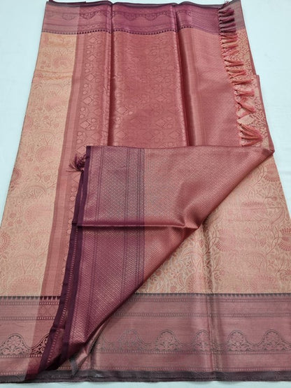 Cream And Orange Kanchipuram Pure Silk Sarees – Kanchipuram Lakshaya Silks