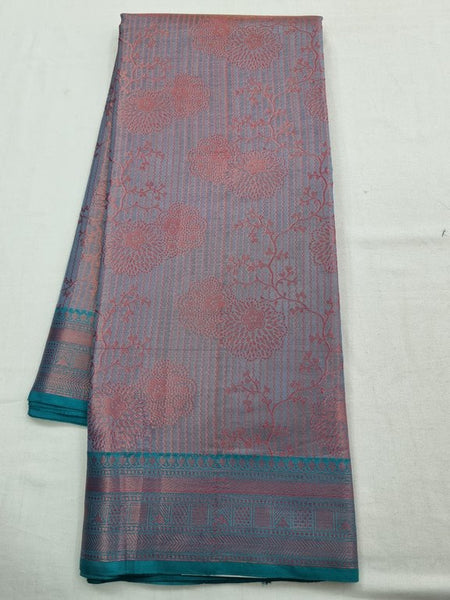 Rose Gold And Dark Red Kanchipuram Pure Silk Sarees