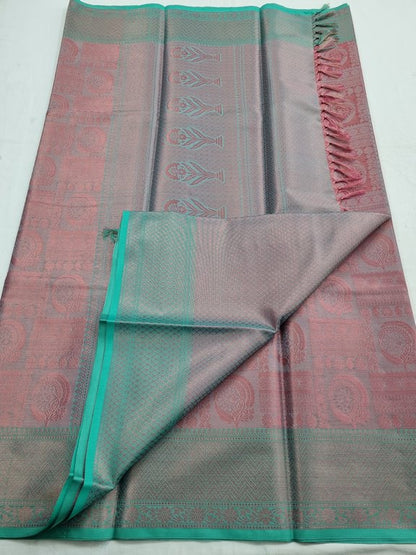 Blue And Pink Kanchipuram Pure Silk Sarees – Kanchipuram Lakshaya Silks