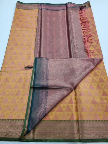 Maroon And Yellow Kanchipuram Pure Silk Sarees – Kanchipuram Lakshaya Silks