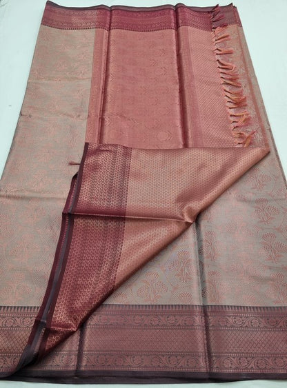 Pink And Maroon Kanchipuram Pure Silk Sarees – Kanchipuram Lakshaya Silks