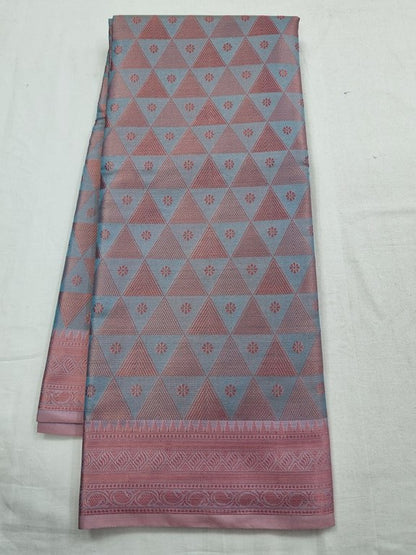 Kanchipuram Pure Silk Saree 393 – Blue And Pink – Kanchipuram Lakshaya Silks