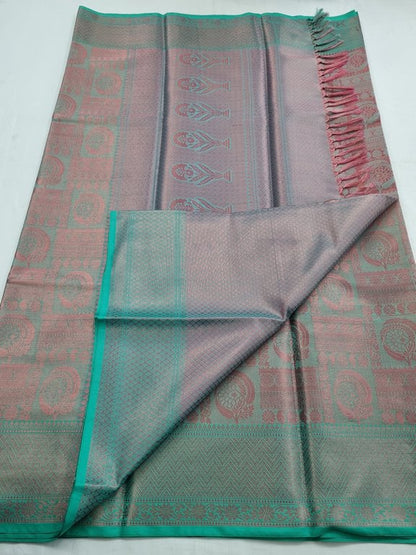 Teal And Maroon Kanchipuram Pure Silk Sarees – Kanchipuram Lakshaya Silks