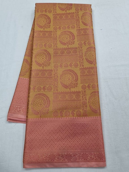 Yellow And Red Kanchipuram Pure Silk Sarees – Kanchipuram Lakshaya Silks