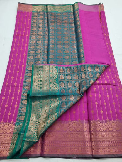 Pink And Pink Kanchipuram Pure Silk Sarees – Kanchipuram Lakshaya Silks