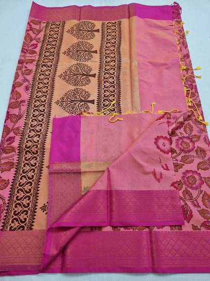 Red And Pink Kanchipuram Pure Silk Sarees – Kanchipuram Lakshaya Silks