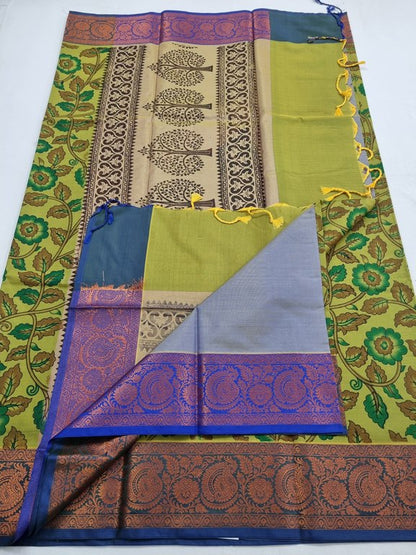 Blue And Green Kanchipuram Pure Silk Sarees – Kanchipuram Lakshaya Silks