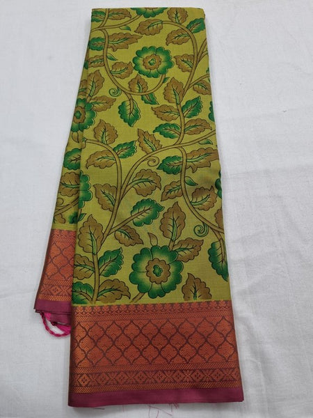 Yellow And Green Kanchipuram Pure Silk Sarees