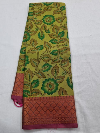 Yellow And Green Kanchipuram Pure Silk Sarees – Kanchipuram Lakshaya Silks