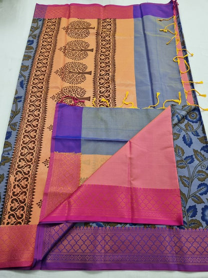 Pink And Purple Kanchipuram Pure Silk Sarees – Kanchipuram Lakshaya Silks