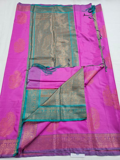 Maroon And Pink Kanchipuram Pure Silk Sarees – Kanchipuram Lakshaya Silks