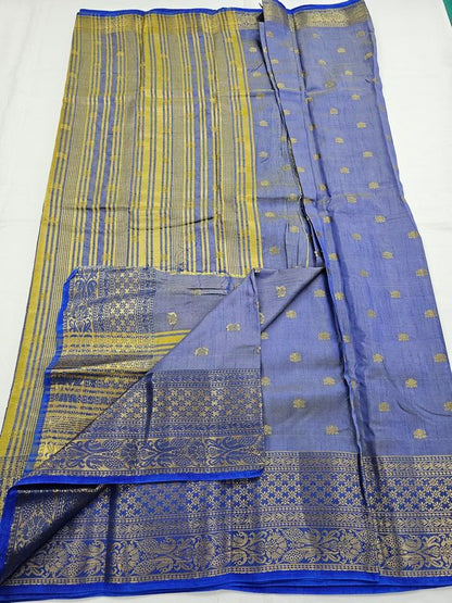 Gold And Yellow Kanchipuram Pure Silk Saree 453 – Kanchipuram Lakshaya Silks