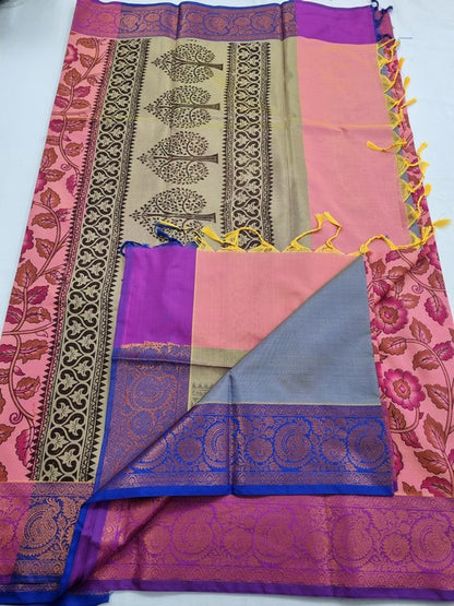 Maroon And Purple Kanchipuram Pure Silk Sarees – Kanchipuram Lakshaya Silks