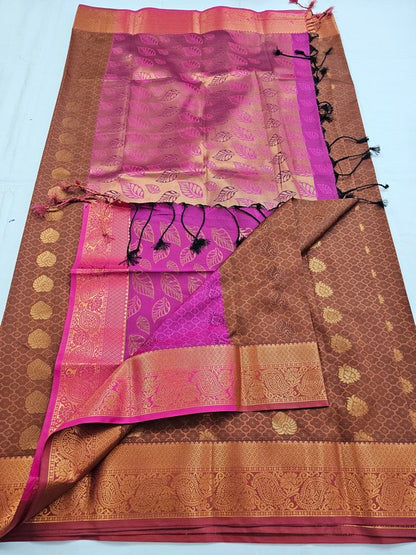 Kanchipuram Blended Trendy Fancy Silk Saree 502 – Kanchipuram Lakshaya Silks