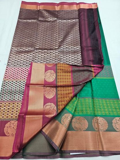 Kanchipuram Blended Trendy Fancy Silk Saree 505 – Kanchipuram Lakshaya Silks