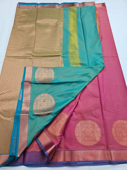Kanchipuram Blended Trendy Fancy Silk Saree 666 – Kanchipuram Lakshaya Silks