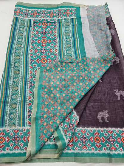 Kanchipuram Blended Trendy Kalamkari Silk Saree 634 – Kanchipuram Lakshaya Silks