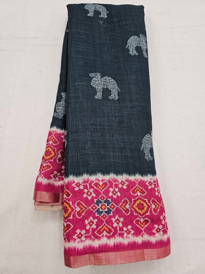 Kanchipuram Blended Trendy Kalamkari Silk Saree 640 – Kanchipuram Lakshaya Silks