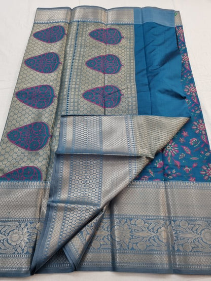 Kanchipuram Blended Semi Fancy Silk Saree 124 – Kanchipuram Lakshaya Silks