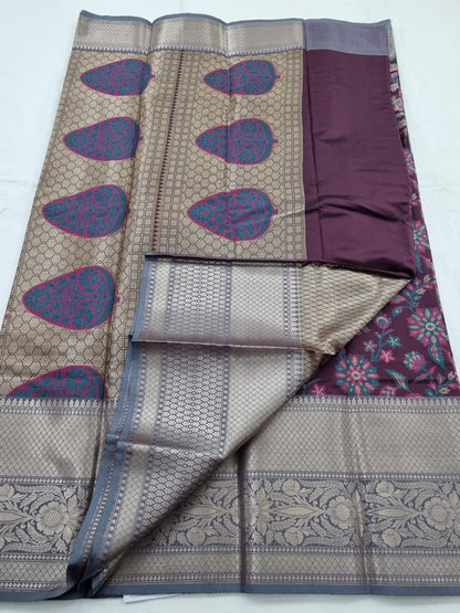 Kanchipuram Blended Semi Fancy Silk Saree 225 – Kanchipuram Lakshaya Silks