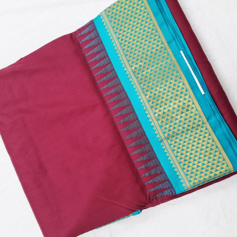 Kanchipuram Traditional 9 Yards Koorvai Pure Silk Saree 015