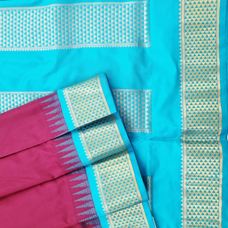 Kanchipuram Traditional 9 Yards Koorvai Pure Silk Saree 015