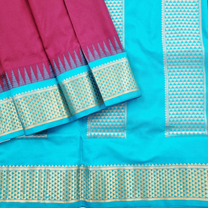 Kanchipuram Traditional 9 Yards Koorvai Pure Silk Saree 015 – Kanchipuram Lakshaya Silks