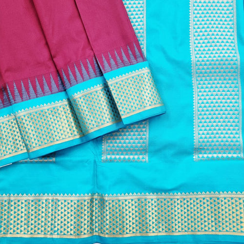 Kanchipuram Traditional 9 Yards Koorvai Pure Silk Saree 015 – Kanchipuram Lakshaya Silks